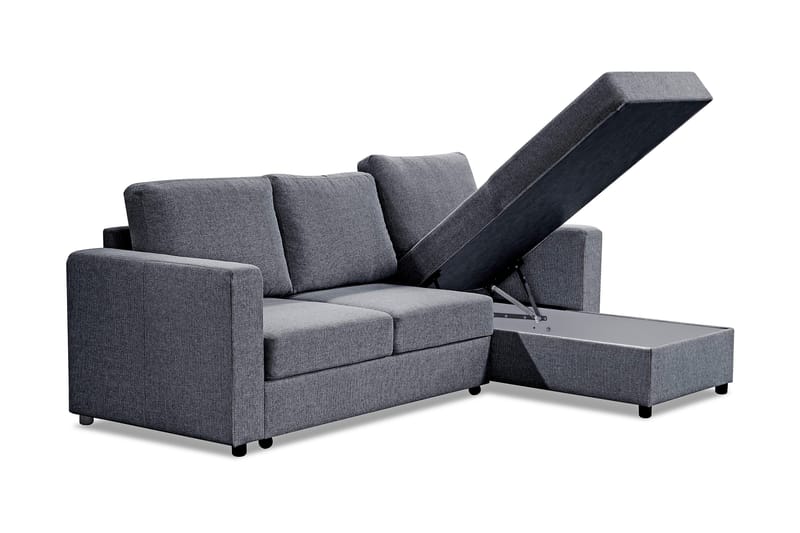Paris Bäddsoffa 3-sits med Divan Vändbar - Grå - Möbler - Soffa - Bäddsoffa - Bäddsoffa divan