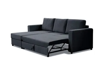 Paris Bäddsoffa 3-sits med Divan Vändbar - Mörkgrå - Möbler - Soffa - Bäddsoffa - Bäddsoffa divan