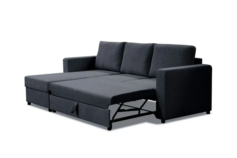Paris Bäddsoffa 3-sits med Divan Vändbar - Mörkgrå - Möbler - Soffa - Bäddsoffa - Bäddsoffa divan