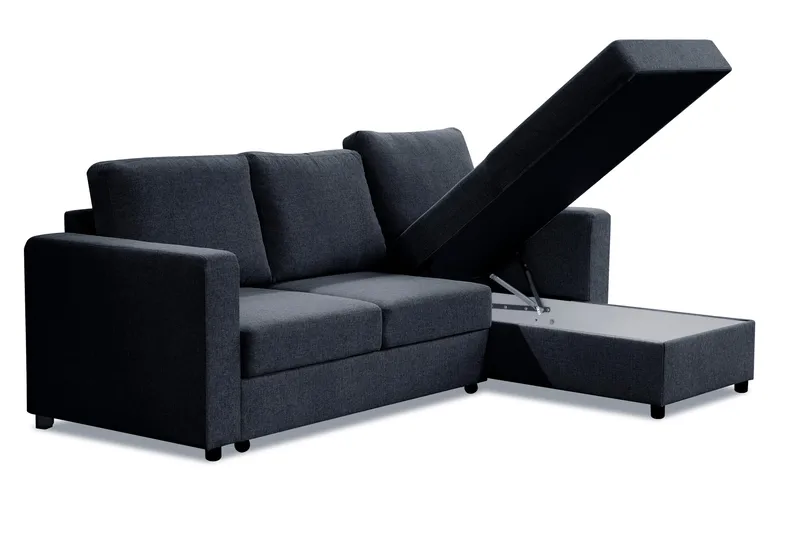 Paris Bäddsoffa 3-sits med Divan Vändbar - Mörkgrå - Möbler - Soffa - Bäddsoffa - Bäddsoffa divan