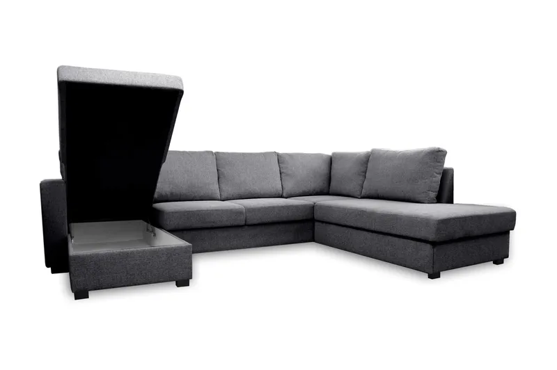 Paris U-Bäddsoffa Höger - Grå - Möbler - Soffa - Bäddsoffa - Bäddsoffa divan