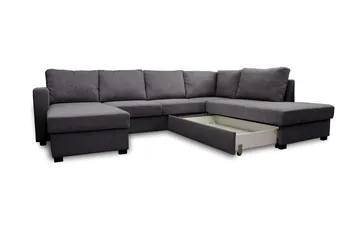 Paris U-Bäddsoffa Höger - Mörkgrå - Möbler - Soffa - Bäddsoffa - Bäddsoffa divan