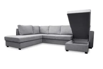 Paris U-Bäddsoffa Vänster - Ljusgrå - Möbler - Soffa - Bäddsoffa - Bäddsoffa divan