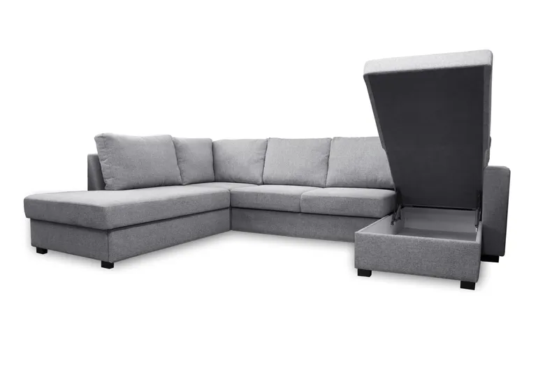 Paris U-Bäddsoffa Vänster - Ljusgrå - Möbler - Soffa - Bäddsoffa - Bäddsoffa divan