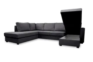 Paris U-Bäddsoffa Vänster - Mörkgrå - Möbler - Soffa - Bäddsoffa - Bäddsoffa divan