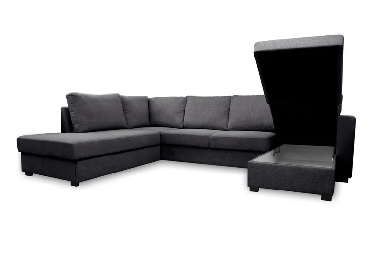 Paris U-Bäddsoffa Vänster - Mörkgrå - Möbler - Soffa - Bäddsoffa - Bäddsoffa divan