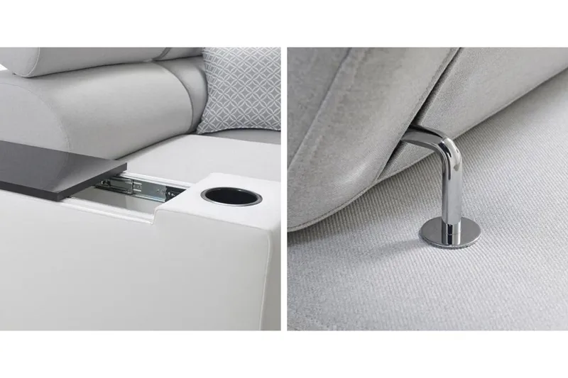 Perseo Divanbäddsoffa 282x205x95 cm - Beige/Grå/Vit - Möbler - Soffa - Bäddsoffa - Bäddsoffa divan