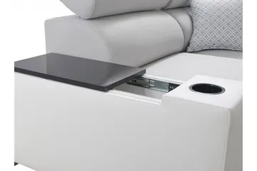 Perseo Divanbäddsoffa 282x205x95 cm LED-belysning - Beige/Grå/Vit - Möbler - Soffa - Bäddsoffa - Bäddsoffa divan