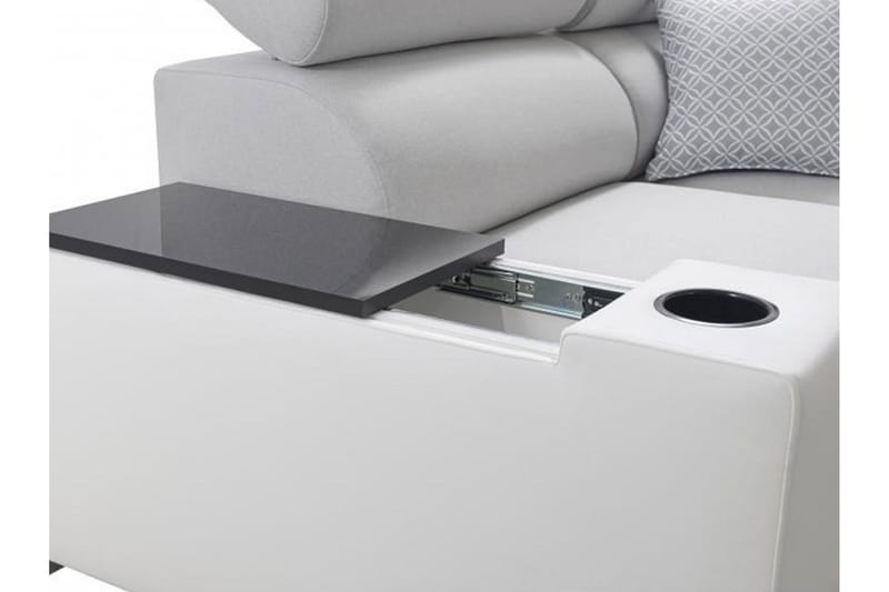 Perseo Divanbäddsoffa 282x205x95 cm LED-belysning - Beige/Grå/Vit - Möbler - Soffa - Bäddsoffa - Bäddsoffa divan