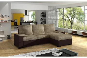 Portomouro Bäddsoffa med Divan - Beige/Brun - Möbler - Soffa - Bäddsoffa - Bäddsoffa divan