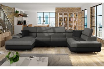 Reginia Bäddsoffa Vänster - Grå/Svart - Möbler - Soffa - Bäddsoffa - Bäddsoffa divan