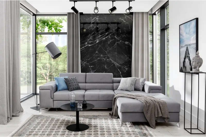 Ricardone 3-sits Bäddsoffa m. Divan, Grå