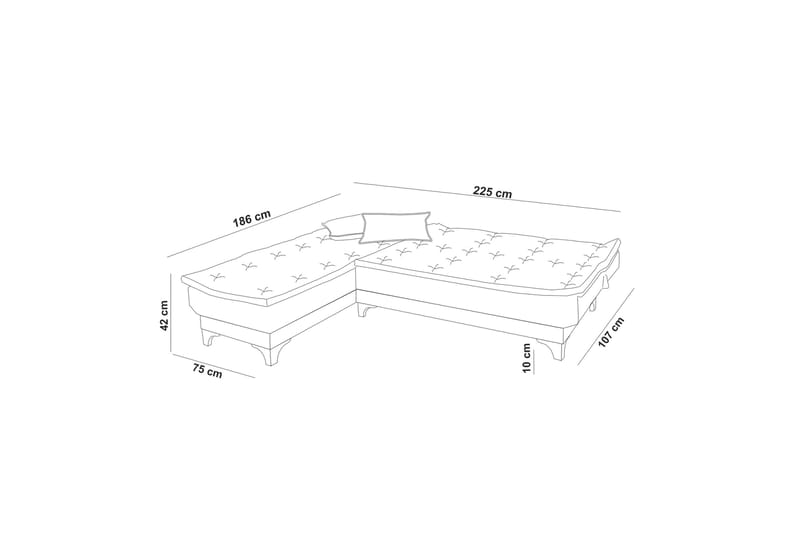 Riversdale Bäddsoffa m. Divan 4-sits - Antracit - Möbler - Soffa - Bäddsoffa - Bäddsoffa divan