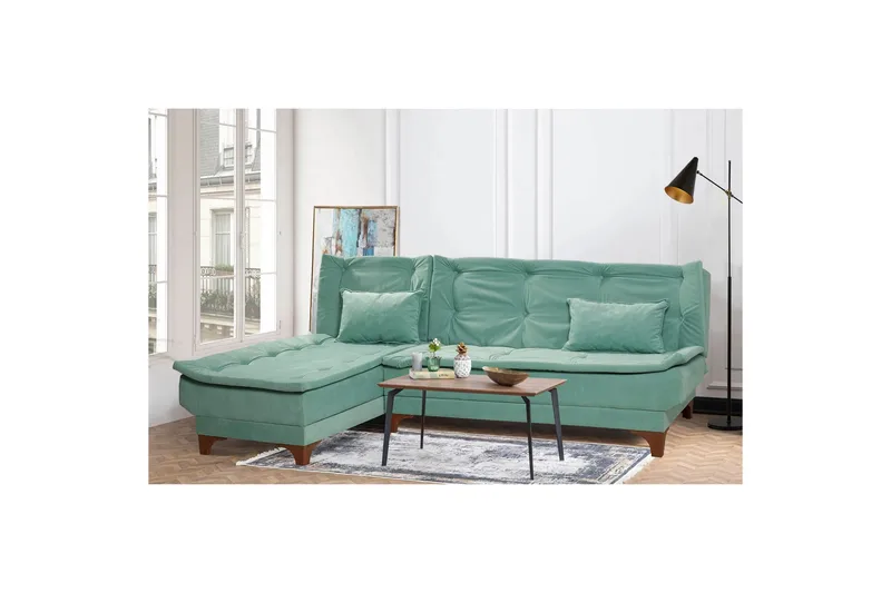 Riversdale Bäddsoffa m. Divan 4-sits - Havsgrön - Möbler - Soffa - Bäddsoffa - Bäddsoffa divan