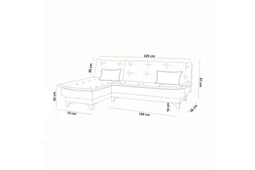 Riversdale Bäddsoffa m. Divan 4-sits - Mörkblå - Möbler - Soffa - Bäddsoffa - Bäddsoffa divan