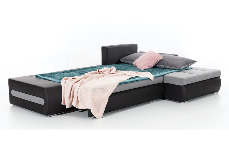 Rodeche 3-sits Bäddsoffa m. Divan med Förvaring - Ljusgrå - Möbler - Soffa - Bäddsoffa - Bäddsoffa divan