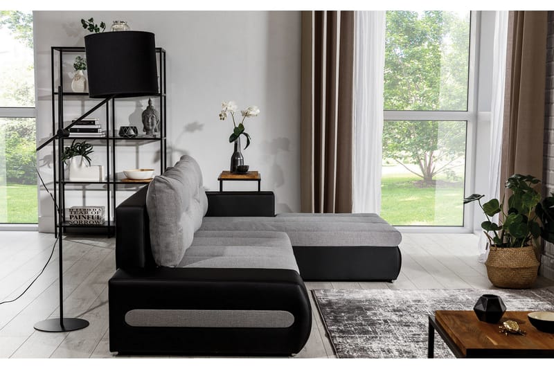 Rodeche 3-sits Bäddsoffa m. Divan med Förvaring - Ljusgrå - Möbler - Soffa - Bäddsoffa - Bäddsoffa divan