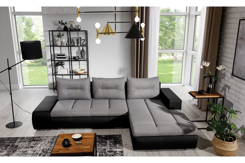 Rodeche 3-sits Bäddsoffa m. Divan med Förvaring - Ljusgrå - Möbler - Soffa - Bäddsoffa - Bäddsoffa divan