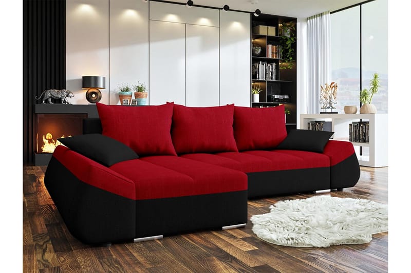 Roestorp Bäddsoffa Vänster - Röd - Möbler - Soffa - Bäddsoffa - Bäddsoffa divan