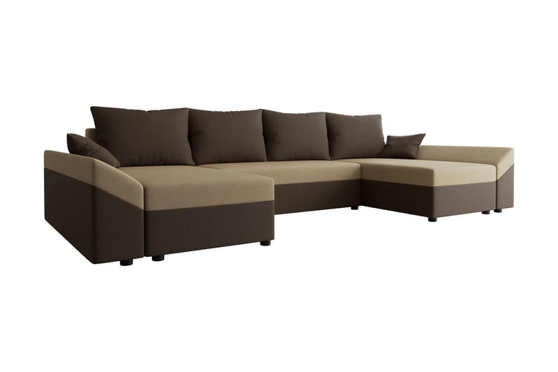 Rosaria 5-sits Bäddsoffa - Brun/Beige - Sammetssoffa - Bäddsoffa divan