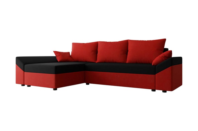 Rosaria 5-sits Bäddsoffa - Röd/Svart - Möbler - Soffa - Bäddsoffa - Bäddsoffa divan