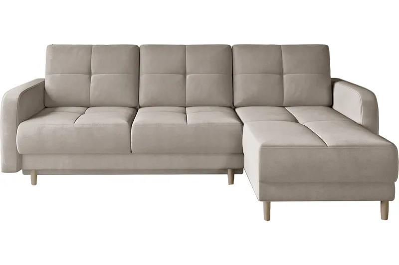 Saimon Bäddsoffa m. Divan med Förvaring 3-sits, Beige