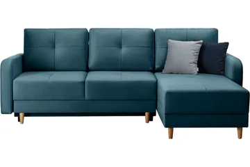 Saimon Bäddsoffa m. Divan med Förvaring 3-sits - Blå - Möbler - Soffa - Bäddsoffa - Bäddsoffa divan