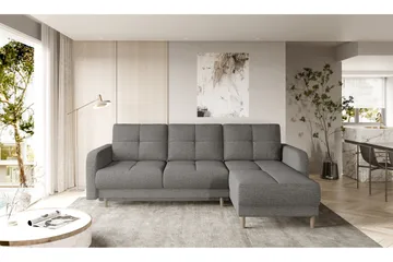 Saimon Bäddsoffa m. Divan med Förvaring 3-sits - Grå - Möbler - Soffa - Bäddsoffa - Bäddsoffa divan