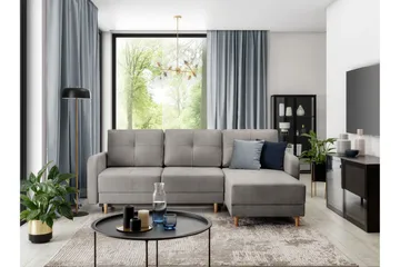 Saimon Bäddsoffa m. Divan med Förvaring 3-sits - Grå - Möbler - Soffa - Bäddsoffa - Bäddsoffa divan