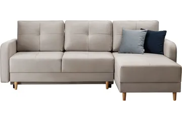 Saimon Bäddsoffa m. Divan med Förvaring 3-sits - Grå - Möbler - Soffa - Bäddsoffa - Bäddsoffa divan