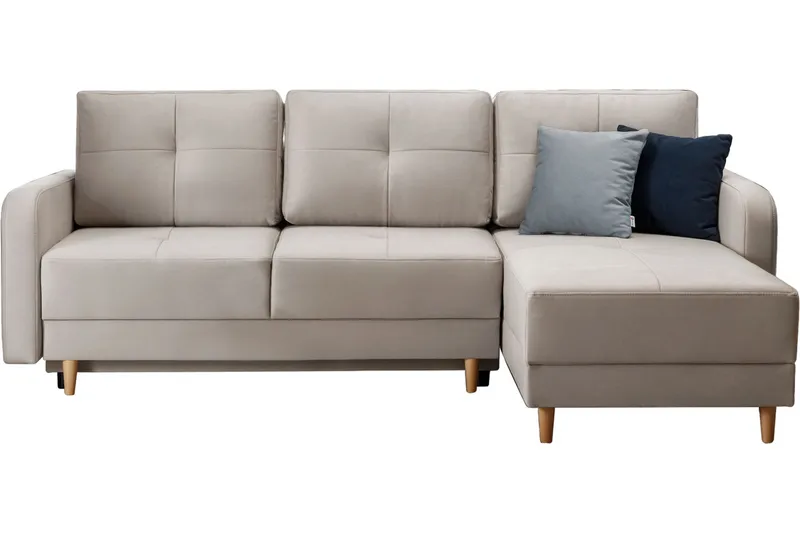 Saimon Bäddsoffa m. Divan med Förvaring 3-sits - Grå - Möbler - Soffa - Bäddsoffa - Bäddsoffa divan