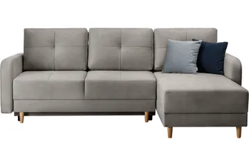 Saimon Bäddsoffa m. Divan med Förvaring 3-sits - Grå - Möbler - Soffa - Bäddsoffa - Bäddsoffa divan