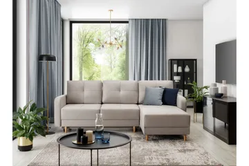 Saimon Bäddsoffa m. Divan med Förvaring 3-sits - Grå - Möbler - Soffa - Bäddsoffa - Bäddsoffa divan