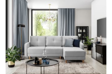 Saimon Bäddsoffa m. Divan med Förvaring 3-sits - Grå - Möbler - Soffa - Bäddsoffa - Bäddsoffa divan