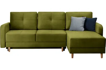 Saimon Bäddsoffa m. Divan med Förvaring 3-sits - Grön - Möbler - Soffa - Bäddsoffa - Bäddsoffa divan