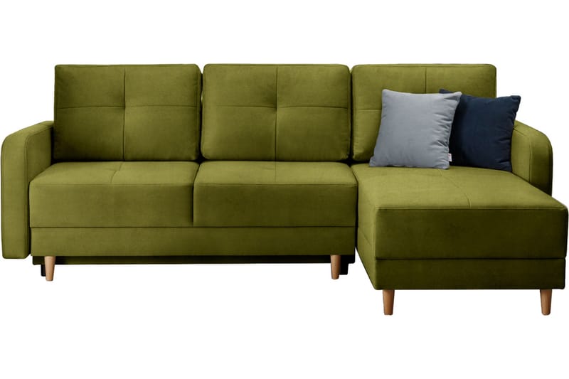 Saimon Bäddsoffa m. Divan med Förvaring 3-sits - Grön - Möbler - Soffa - Bäddsoffa - Bäddsoffa divan