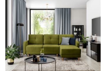 Saimon Bäddsoffa m. Divan med Förvaring 3-sits - Grön - Möbler - Soffa - Bäddsoffa - Bäddsoffa divan