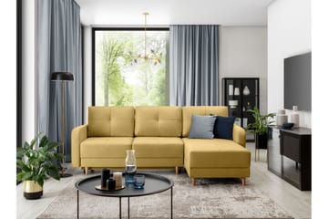 Saimon Bäddsoffa m. Divan med Förvaring 3-sits - Gul - Möbler - Soffa - Bäddsoffa - Bäddsoffa divan