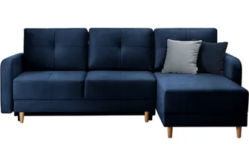 Saimon Bäddsoffa m. Divan med Förvaring 3-sits - Mörkblå - Möbler - Soffa - Bäddsoffa - Bäddsoffa divan