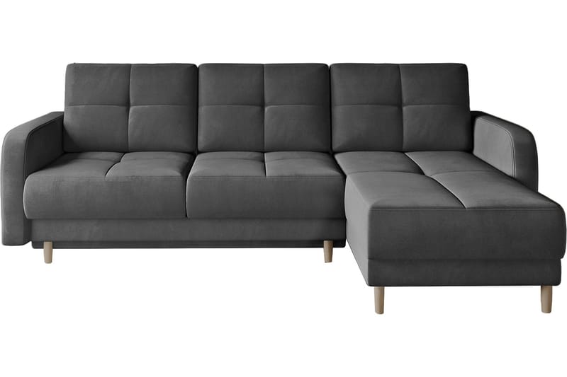 Saimon Bäddsoffa m. Divan med Förvaring 3-sits - Mörkgrå - Möbler - Soffa - Bäddsoffa - Bäddsoffa divan