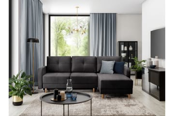 Saimon Bäddsoffa m. Divan med Förvaring 3-sits - Mörkgrå - Möbler - Soffa - Bäddsoffa - Bäddsoffa divan