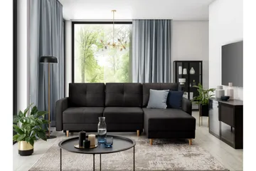 Saimon Bäddsoffa m. Divan med Förvaring 3-sits - Mörkgrå - Möbler - Soffa - Bäddsoffa - Bäddsoffa divan