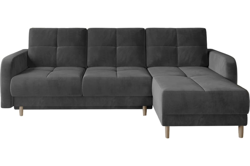 Saimon Bäddsoffa m. Divan med Förvaring 3-sits - Mörkgrå - Möbler - Soffa - Bäddsoffa - Bäddsoffa divan