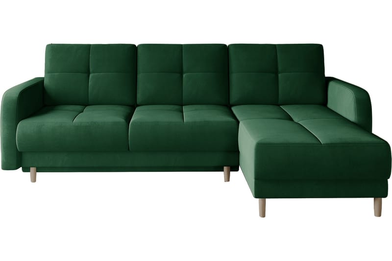 Saimon Bäddsoffa m. Divan med Förvaring 3-sits - Mörkgrön - Möbler - Soffa - Bäddsoffa - Bäddsoffa divan