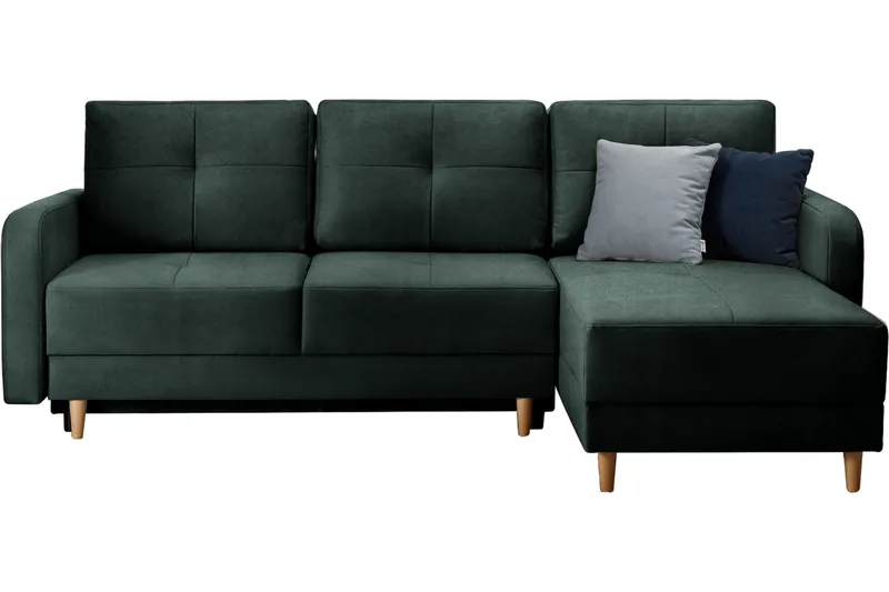 Saimon Bäddsoffa m. Divan med Förvaring 3-sits - Mörkgrön - Möbler - Soffa - Bäddsoffa - Bäddsoffa divan