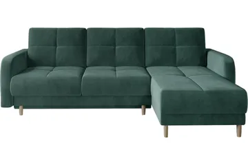 Saimon Bäddsoffa m. Divan med Förvaring 3-sits - Mörkgrön - Möbler - Soffa - Bäddsoffa - Bäddsoffa divan