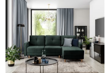 Saimon Bäddsoffa m. Divan med Förvaring 3-sits - Mörkgrön - Möbler - Soffa - Bäddsoffa - Bäddsoffa divan