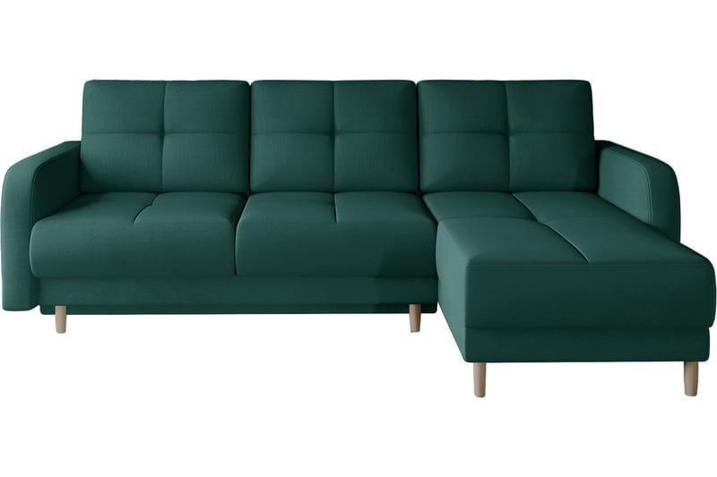 Saimon Bäddsoffa m. Divan med Förvaring 3-sits - Mörkgrön - Möbler - Soffa - Bäddsoffa - Bäddsoffa divan