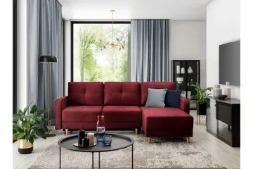 Saimon Bäddsoffa m. Divan med Förvaring 3-sits - Mörklila - Möbler - Soffa - Bäddsoffa - Bäddsoffa divan