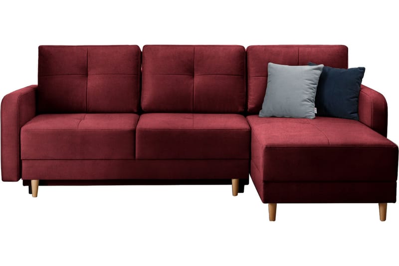 Saimon Bäddsoffa m. Divan med Förvaring 3-sits, Mörklila